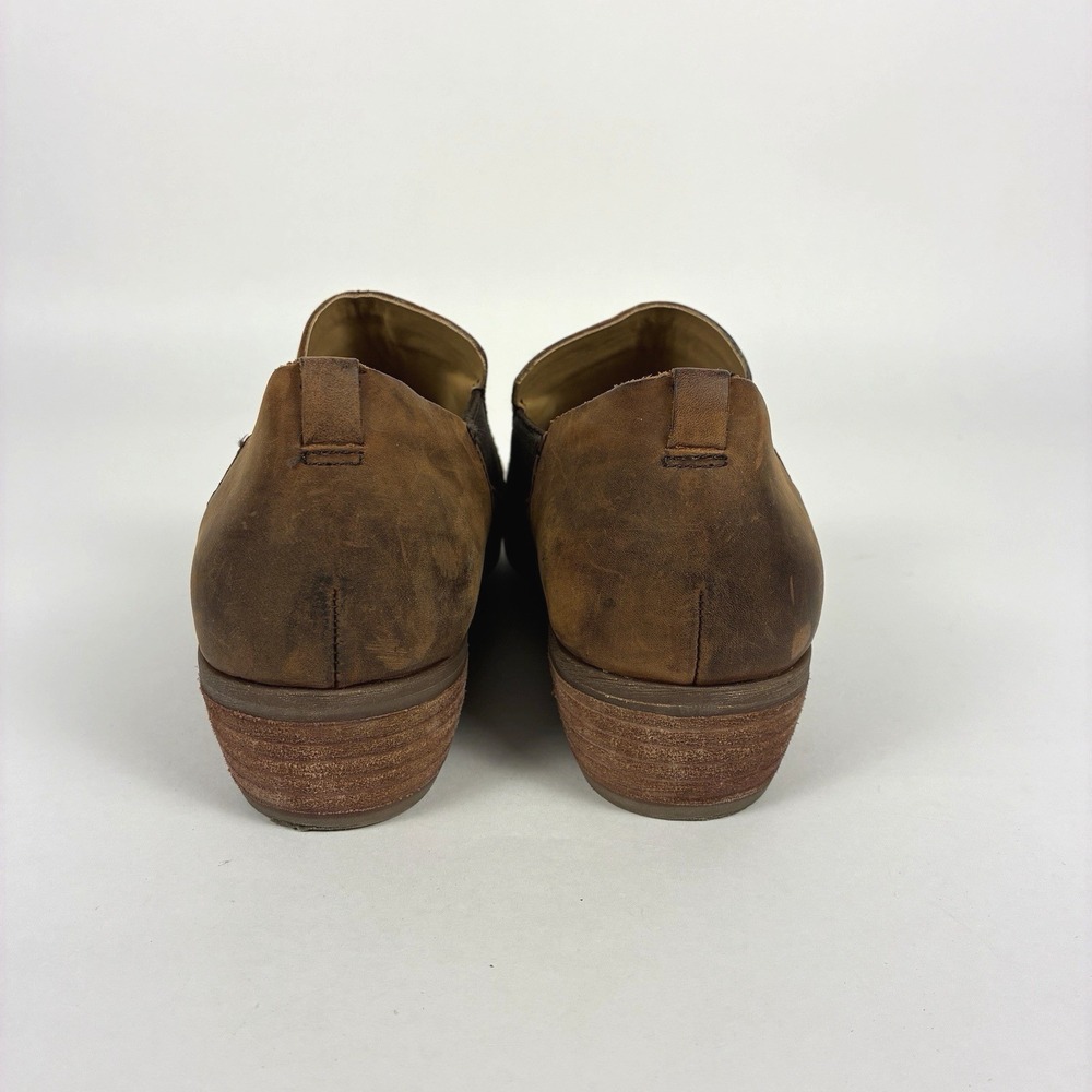 Korks Gertrude Womens Sz 7.5 Shoes Brown Leather Slip On Loafer Boots Distressed - Picture 5 of 13